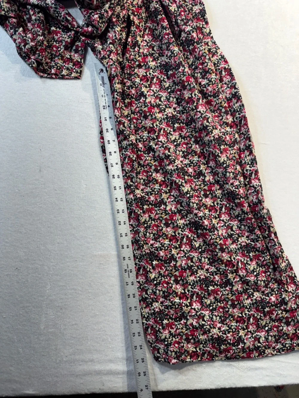 Vintage 90's All that Jazz Rayon Floral Wide Leg Jumpsuit with Shoulder Pads - Picture 6 of 7